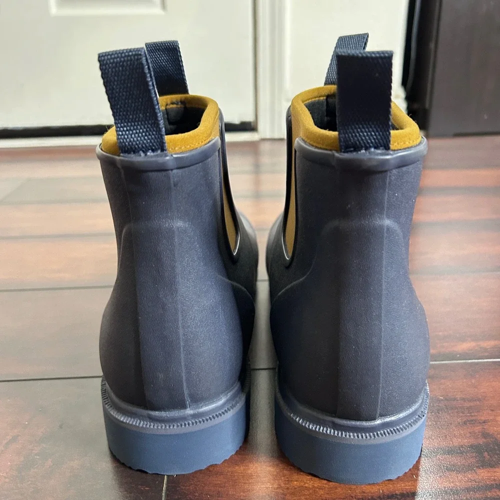 NWOB Merry People Bobbi Ankle Rain Boot Oxford Blue & Tan Men 43 US 11